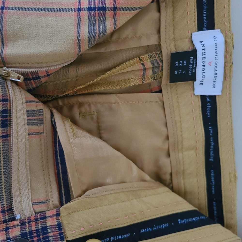 Anthropologie Plaid Skinny Pants